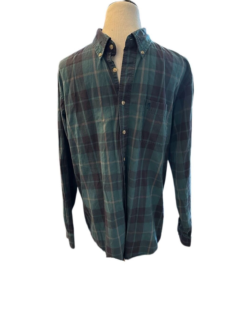Brewer’s Lantern Plantation Plaid Long Sleeve Button Down Sz L